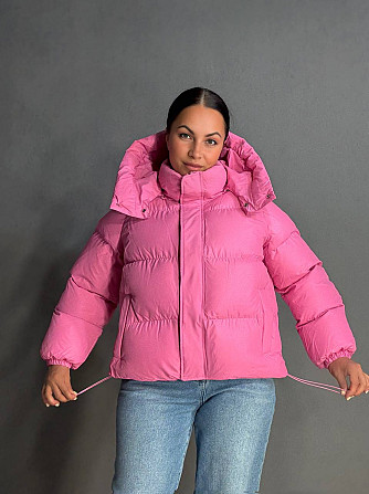 Куртка женская Lady Yep 10005 дутая пуффер с капюшоном розовая, розовый, 44 Одесса - изображение 6