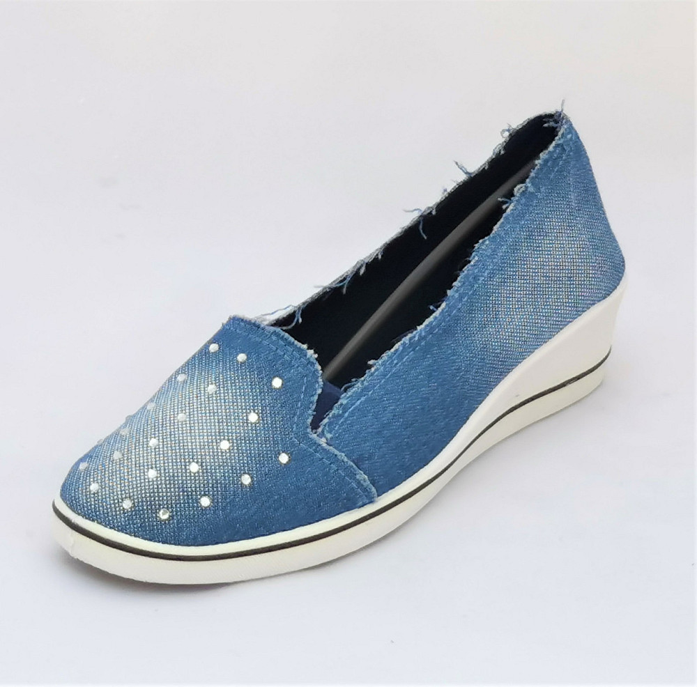 . Жіночі Мокасини Балетки на Танкетці Блакитні Джинсові Сині (розміри: 36,37,38,40) Дніпро - фото 7