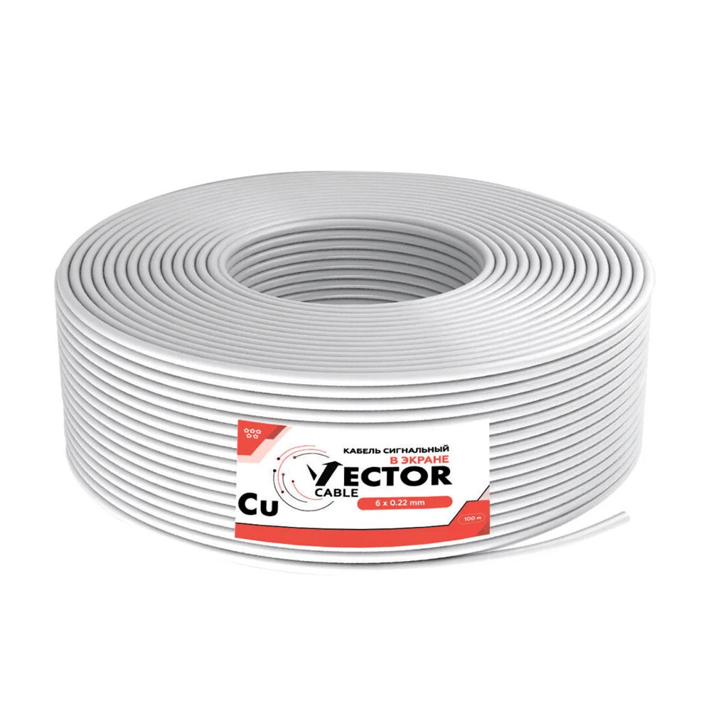 Кабель сигнальний Vector 6х0.22 Cu екран 100m (35-00022) Київ - фото 2