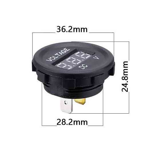 Вольтметр цифровий A27R автомобільний врізний, червона підсвітка 12-24V Харків