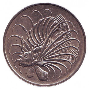 Риба-лев. Монета у 50 центів. 1974 рік, Сінгапур.(БК) Полтава - фото 1