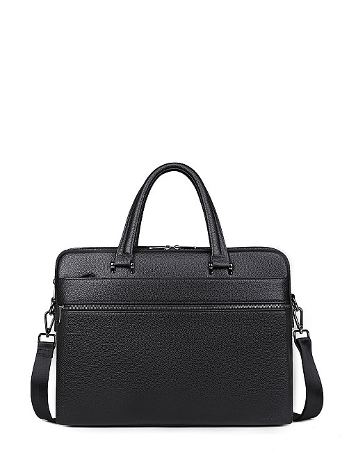 Чоловічий портфель для ноутбука Tiding Bag (38 х 28 х 9 см) з натуральної шкіри Чорний Київ - фото 7