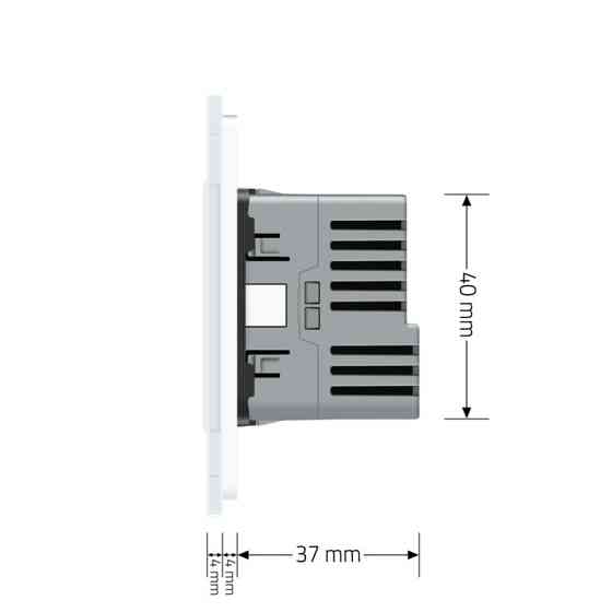 LIVOLO Електрична розетка з USB Type-C 18Вт для зарядки, з заземленням, LIVOLO, біла, скляна ра Коломия