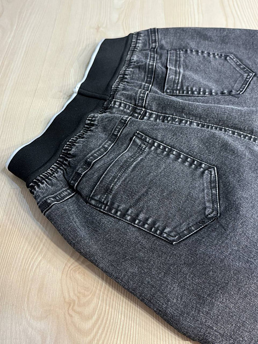 Шорты женские джинсовые Yingguoxiang 73-1 MOM бермуды на резинке с надписью черные, черный, 27, 27, 74 см, 100 см Киев - изображение 14