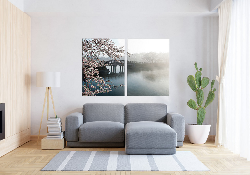 Модульна картина у вітальню/ спальню Озеро в тумані TLV-2_072 70x102 см Київ - фото 3