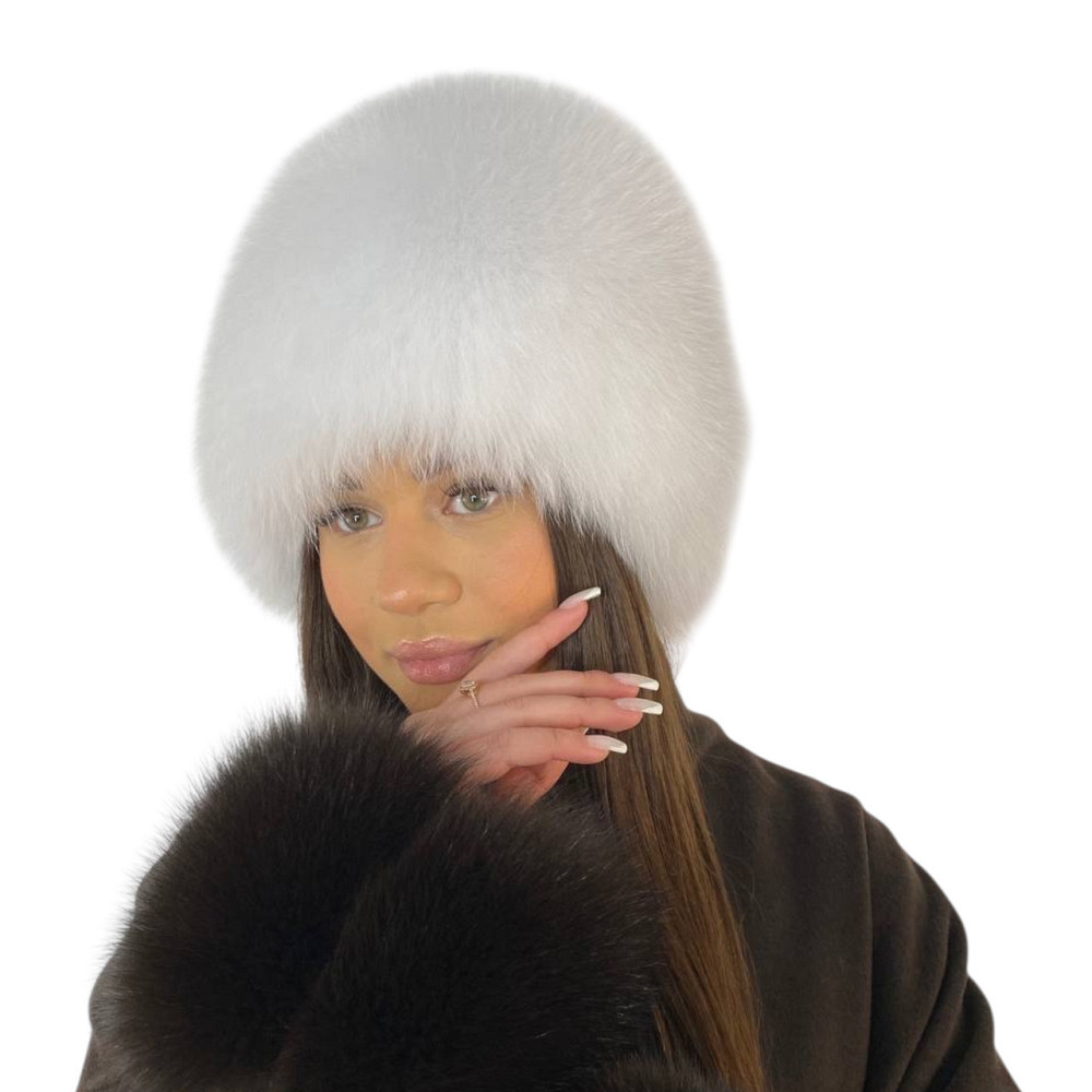 Шапка песцовая женская Шарлотта Белый Харьков - изображение 9