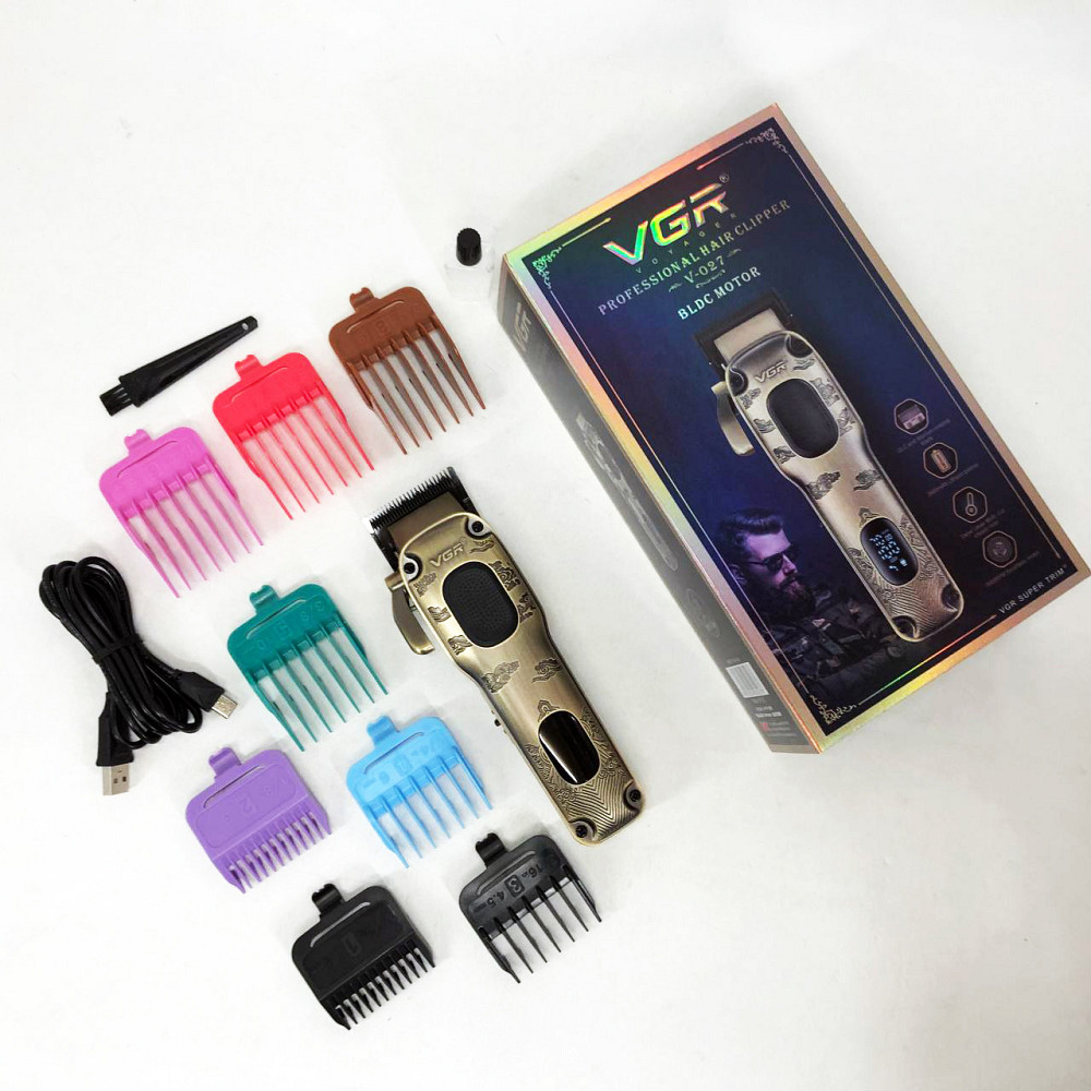 Профессиональный триммер с набором насадок VGR, Аккумуляторная машинка для стрижки волос с насадками CS-33 Львов - изображение 7