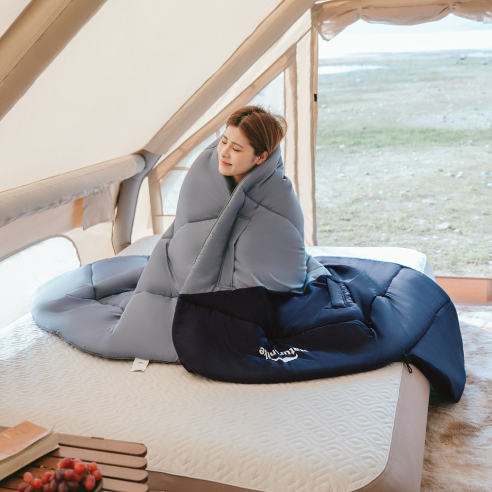 Спальний мішок з капюшоном Naturehike Sunny Day PL02 U450 CNK2550WS028 (3.9 °C) правий Коричнево-зелений Київ - фото 9