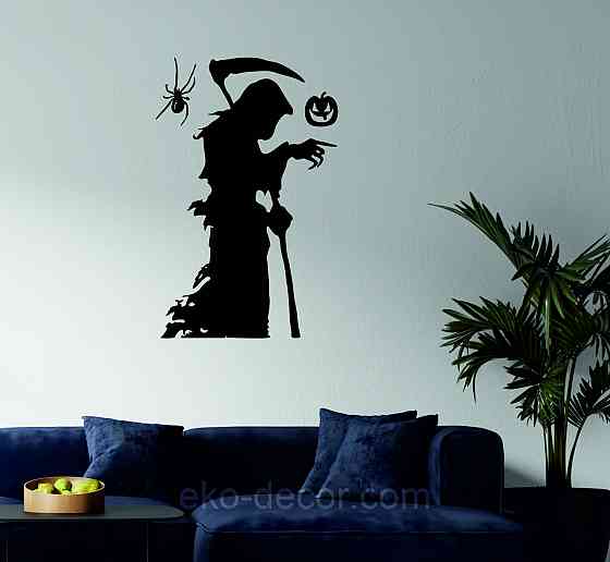 Декоративне настінне Панно «Смерти з косою», Декор на стіну 70*45 см, Чорний Київ