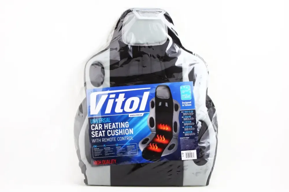 Накидка на сидушку з підігрівом Vitol 115x49см чорний/серий Вінниця - фото 2