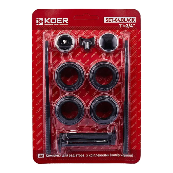 Комплект для радіатора Koer SET-04.Black 3/4
