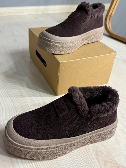 Ботинки женские Hengji 660-2 замшевые кеды на меху коричневые, 41, 25,5 см Киев - изображение 1