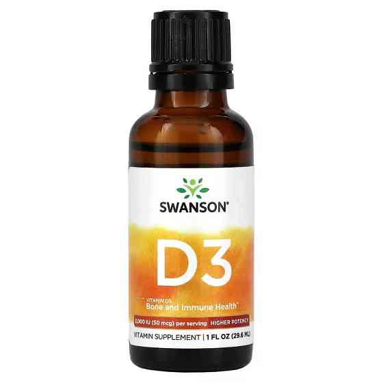 Вітамін D3 Swanson Vitamin D3 Higher Potency 2000 МО (50 мкг) 29,6 мл Луцьк