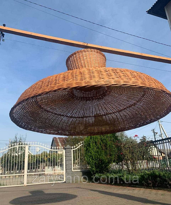Велика плетена люстра з лози Київ - фото 3
