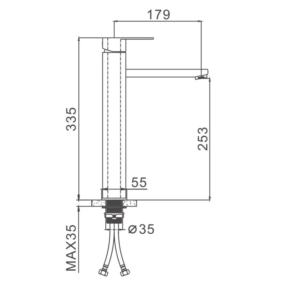 Смеситель для умывальника Frap F10805-2 высокий, сатин Киев - изображение 5