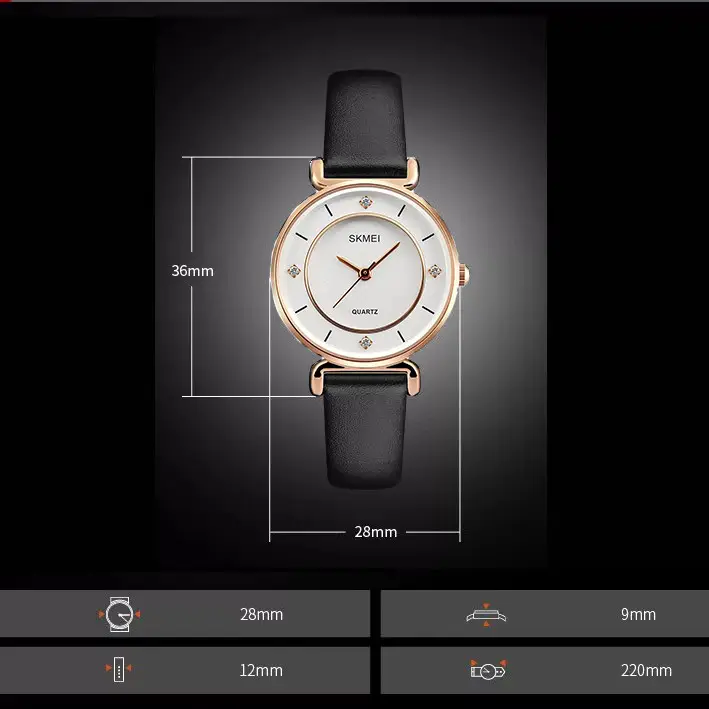 Жіночий класичний годинник Skmei 1330 (Рожеве золото) Київ - фото 6