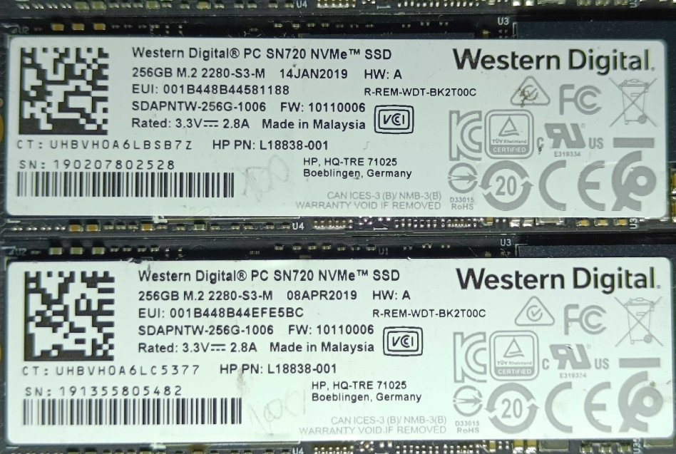 НОВІ! SSD диск Western Digital SN720 256GB M2 NVMe 2280 PCIe 3.0 V 100% здоровя! Харків - фото 5