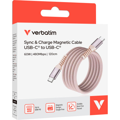 Дата кабель USB-C to USB-C 1.2m Magnetic 60W pink Verbatim (31853) Винница - изображение 3