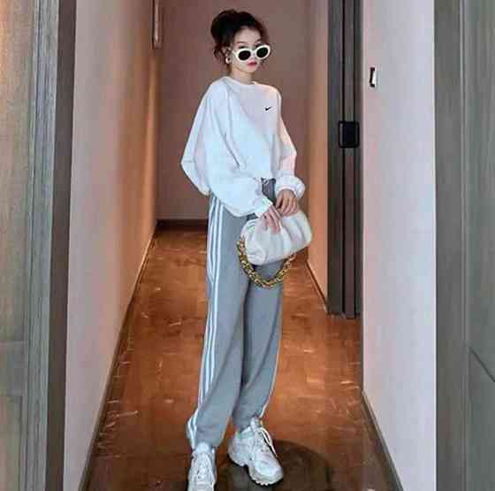 Женский стильный повседневный костюм двойка двухнитка Серый Одесса