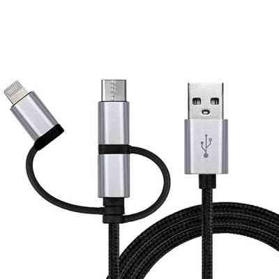 Дата кабель USB 2.0 AM to 3in1 1.0m Premium black REAL-EL (EL123500035) Винница