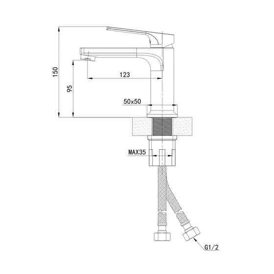 Смеситель для умывальника Mixxus Premium MONE 001 NUT Graphite (MI6780) Киев