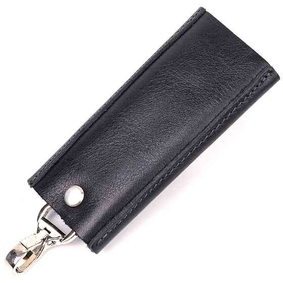 Зручна ключниця у глянцевій шкірі Чорна (GRANDE PELLE) Київ