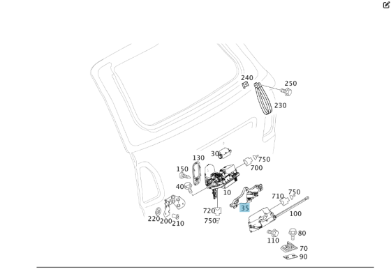 Mercedes-Benz  A2117600008 Ручка відкриття двері багажника зсередини E-class S211 Одеса