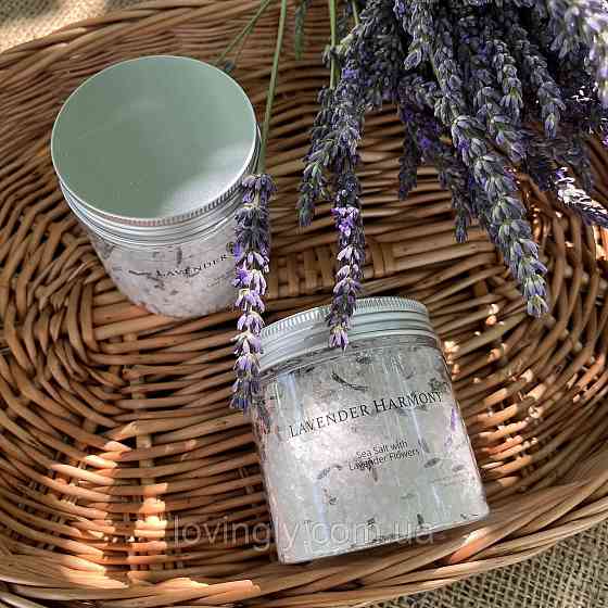 Натуральна морська сіль для ванн з квітами лаванди, 100 мл Ірпінь