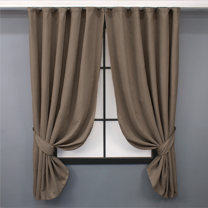 Комплект коротких штор VR-Textil Мікровелюр SPARTA № 1036ш Мокко 130х170 см 2 шт (35-0150) Київ - фото 1