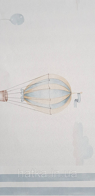 Шпалери флізелінові еко Rasch Kids World II 0.53х10 дитячі повітряні кулі хмари блакитні коричневі на білому Київ - фото 5