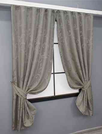 Комплект коротких штор VR-Textil Жакард Allure № 1617ш Тауп 130х170 см 2 шт (35-0271) Киев