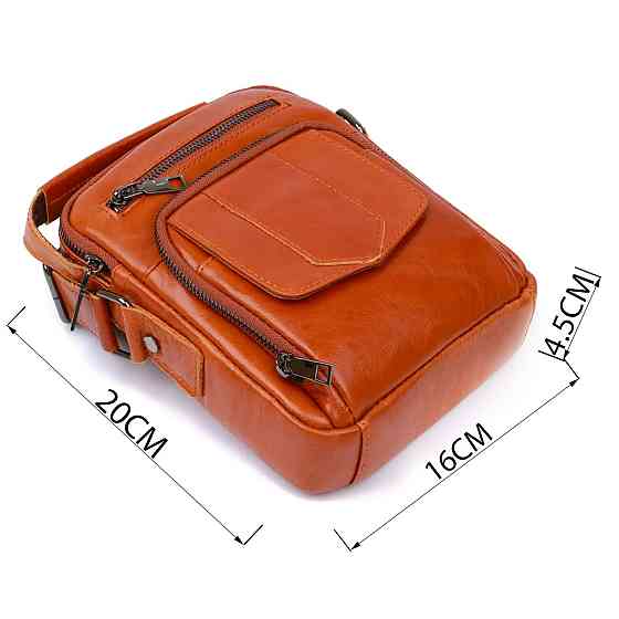 Сумка мужская из кожи Vintage 20693 Рыжая Киев