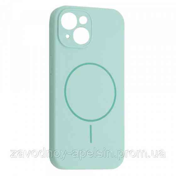IPhone 14 чохол силіконовий мікрофібра Магніт (бірюзовий) Одеса