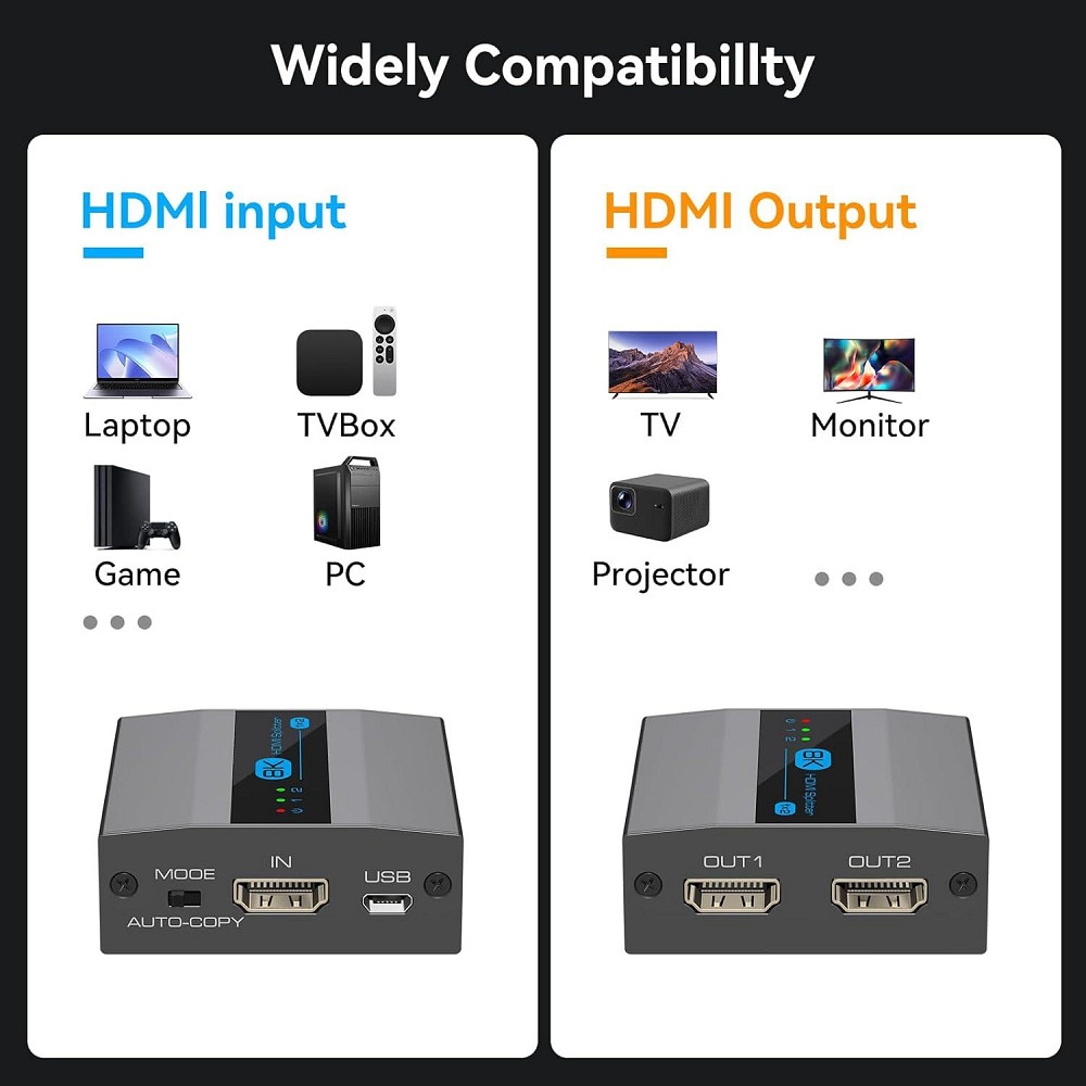 Сплітер 8K HDMI 2.1 1х2 Луцк - изображение 2