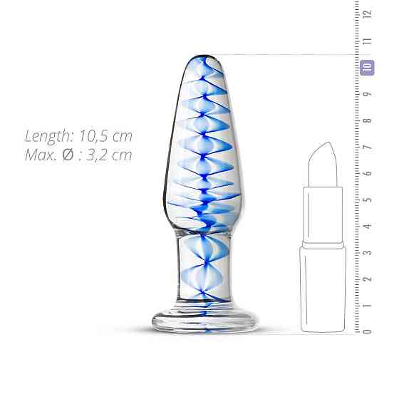 Стеклянная анальная пробка с внутренней спиралью Gildo Glass Buttplug No. 23 Sex Aura Киев
