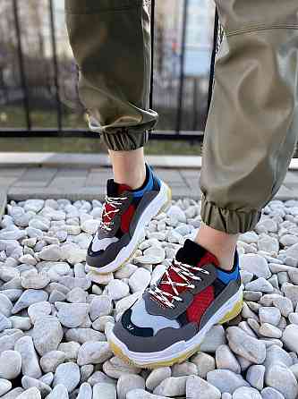 No brend Кросівки жіночі D1901-D65 сірий/синій (весна-осінь, еко замша+сітка) (2493) Коломия