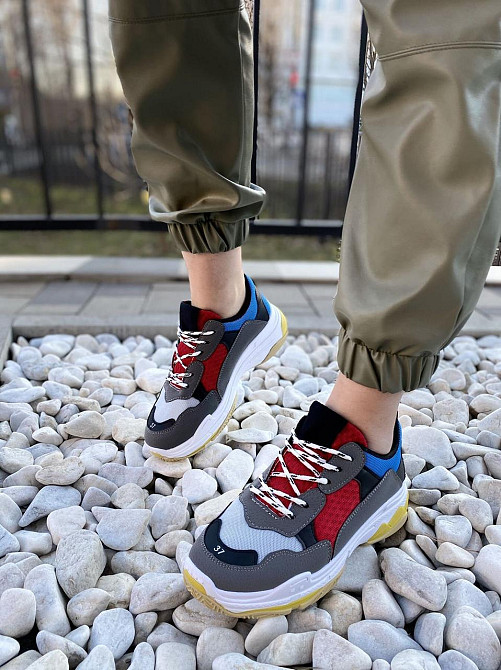 No brend Кросівки жіночі D1901-D65 сірий/синій (весна-осінь, еко замша+сітка) (2493) Коломия - фото 4