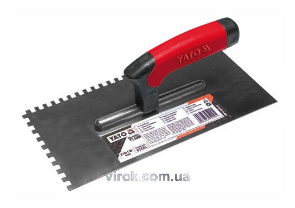 Терка гладилка зубчата YATO : 270х130 мм, зуб 6х6 мм. нержавіюча [30] Одеса - фото 1