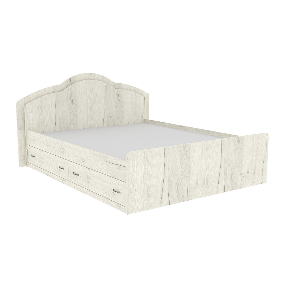 Кровать Диана двуспальная с 2-мя ящиками, Дуб Крафт Білий, 2048х1410х1030 Львов - изображение 1