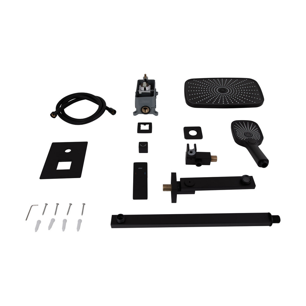 Душова система універсальна Qtap Gemini прихованого монтажу на три споживачі QTGEM114BLM45703 Black Matt Київ - фото 9