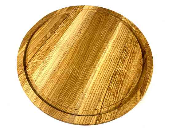 Деревянная тарелка из натурального дерева диаметр 30 см, высота 2 см, тарелка для закусок Каменец-Подольский