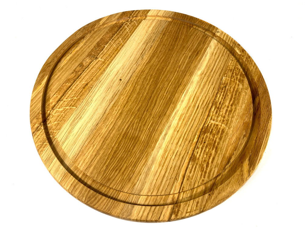 Деревʼяна тарілка з натурального дерева діаметр 30 см, висота 2 см, тарілка для закусок Кам'янець-Подільський - фото 4