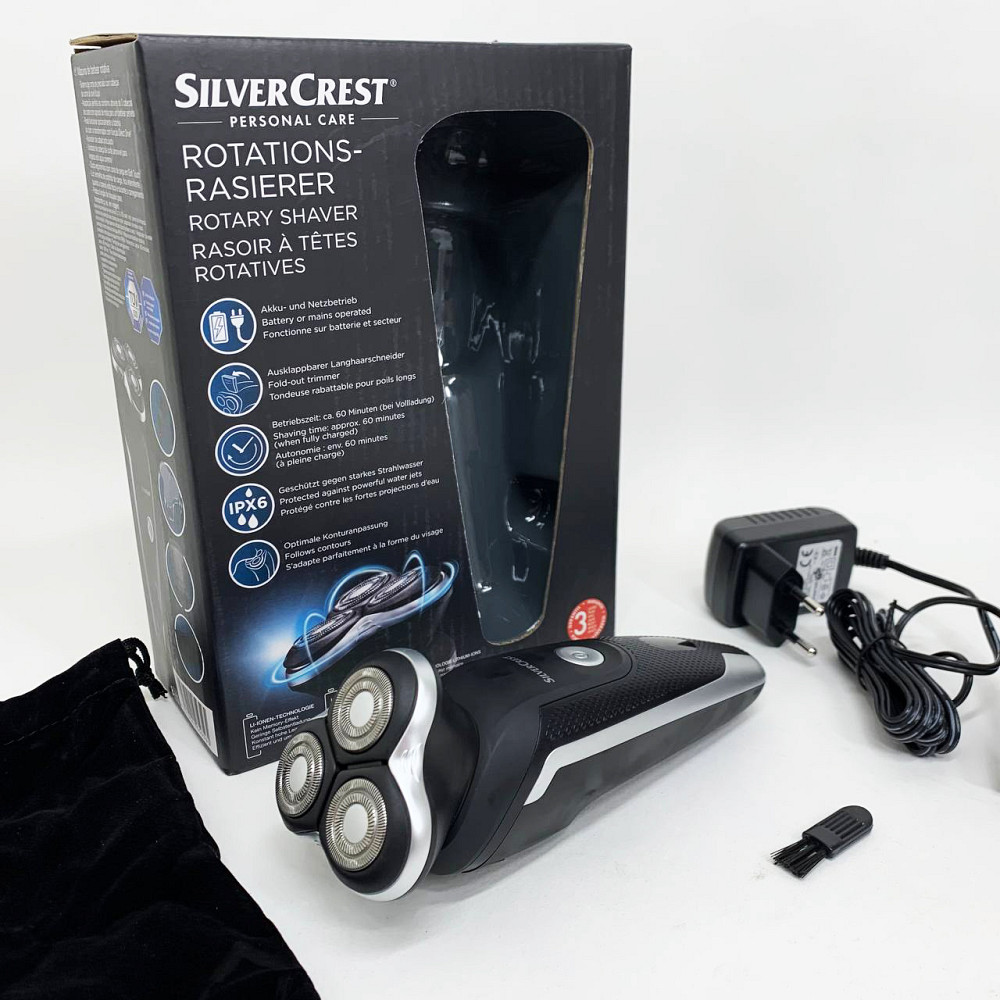 Бритва с аккумуляторным зарядным устройством Silver, Мужская водонепроницаемая аккумуляторная бритва EP-86 Львов - изображение 2