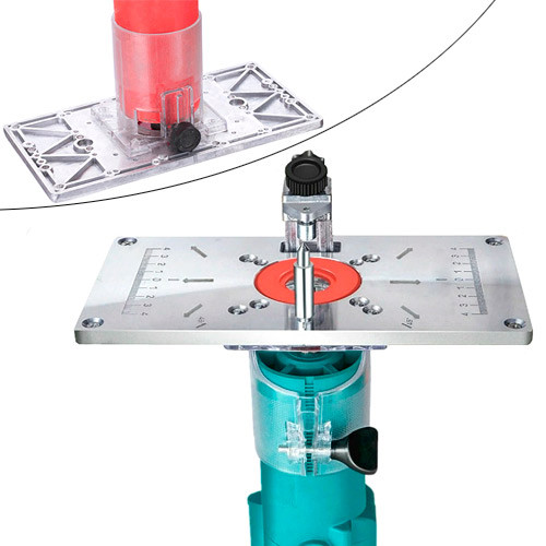 Пластина для фрезера 235x120x8мм со сменными кольцами, алюминиевая Винница - изображение 2