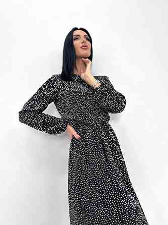 Женское платье в горошек с длинными рукавом Virginia 42-44, Черный Киев