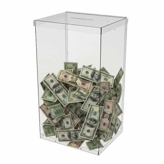 Ящик EKOSTAR без замка для пожертвований и сбора денег 250x200x440. Объем 22 литров Киев