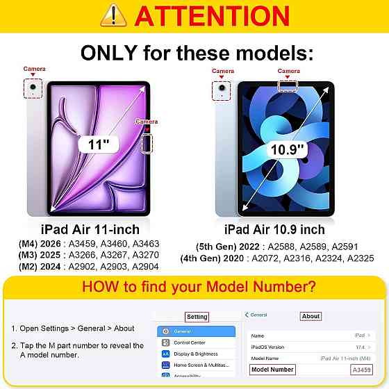 Чохол клавіатура FINTIE для iPad Air 11/10.9 (M4/M3/M2, 2026/2025/2024, 4/5 gen) чорний магнітний знімний кейс з тачпадом тримачем Київ