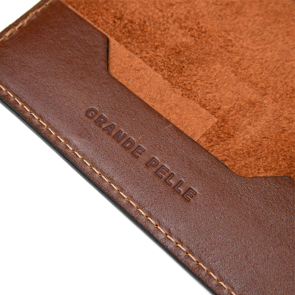 Обложка на паспорт из натуральной кожи GRANDE PELLE 11485 Коричневый Киев - изображение 5