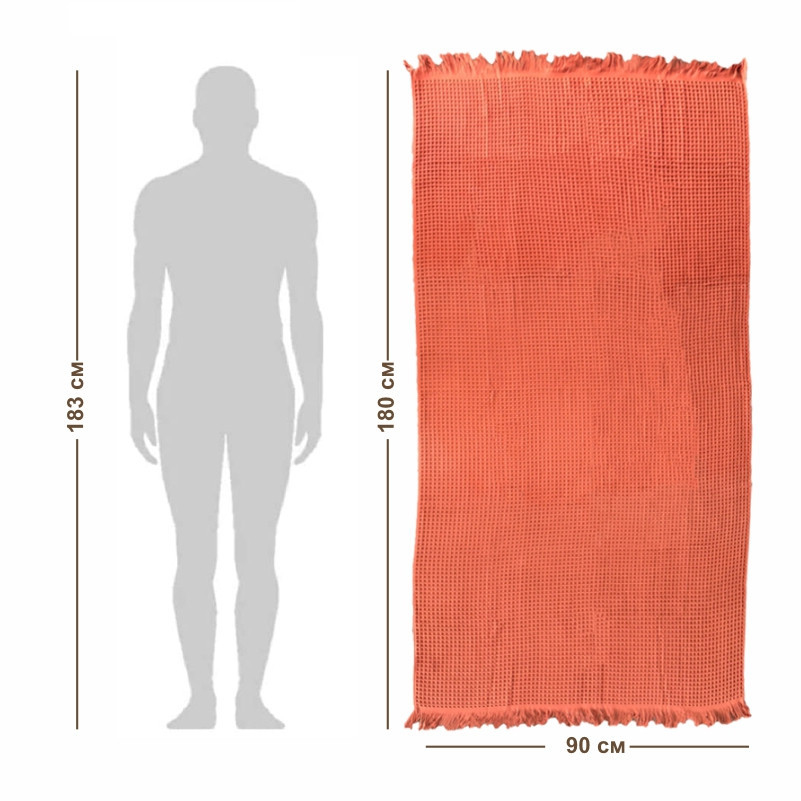 Вафельний рушник Lovely Svi - бавовна-  для ванної, готелів, спа - XXL 90х180 см -Теракотовий (402415) Київ - фото 4