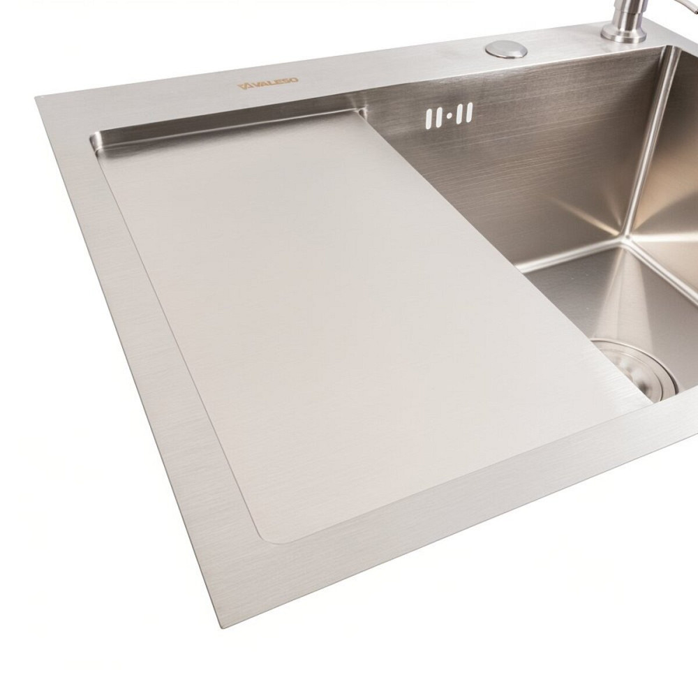 Кухонна мийка CM 58*48 R нержавійка VALESO Handmade (круглий сифон 3,0/0,8) Коломыя - изображение 4